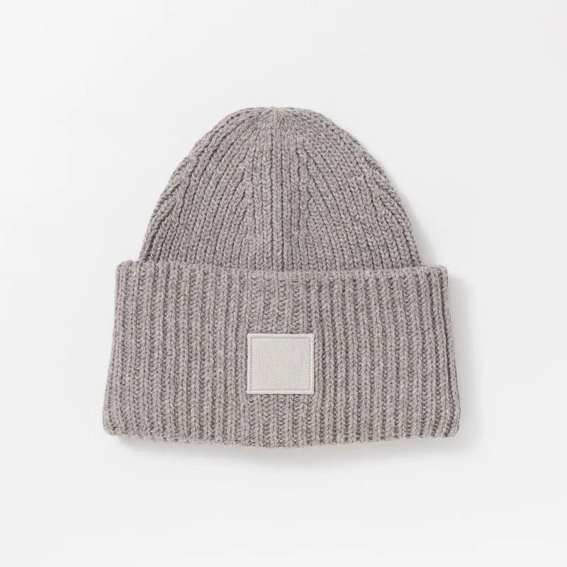 Couple Winter High Quality Thick Wool Smiling Face Knitted Hat For Men And Women Couples Winter Warm Knitted Hat Curled Edge Hat