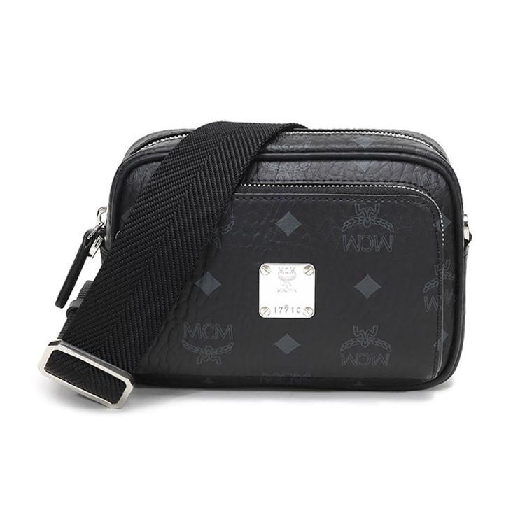 

New MCM Klassik Visetos Artificial Leather Camera Bag, Crossbody Bag, Shoulder Bag Extra Mini Unisex Black MMRAAKC03BK001 17.0*5.1*12.4CM