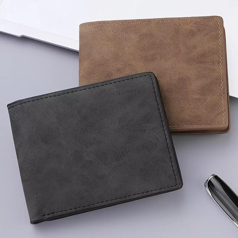 Fashionable Multi-Card Slot Wallet for Men Folding Large Capacity Coin Purse Short Wallet in PU Leather