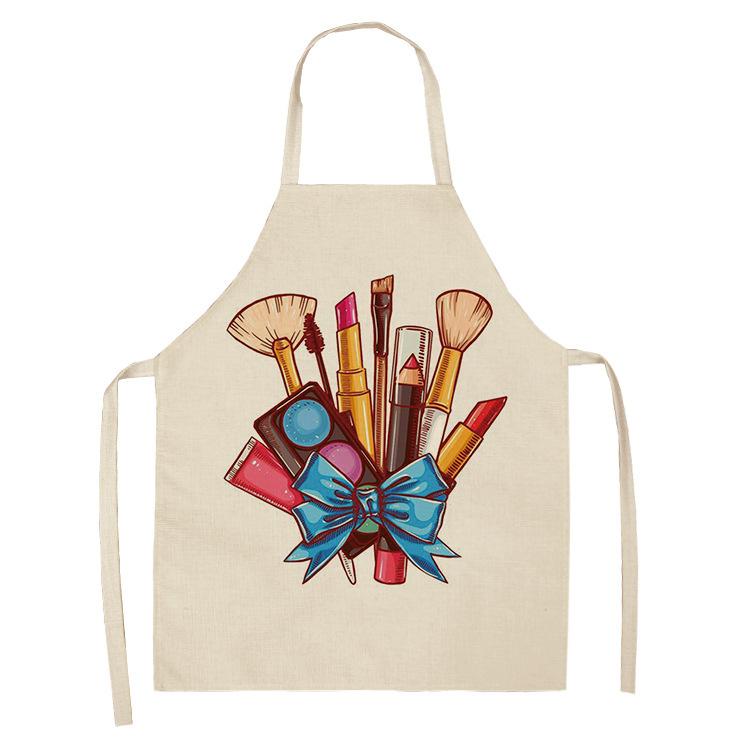Fashion Makeup Apron Lipstick Nail Polish Print, Kitchen Cooking Bib, Multiple Sizes Available