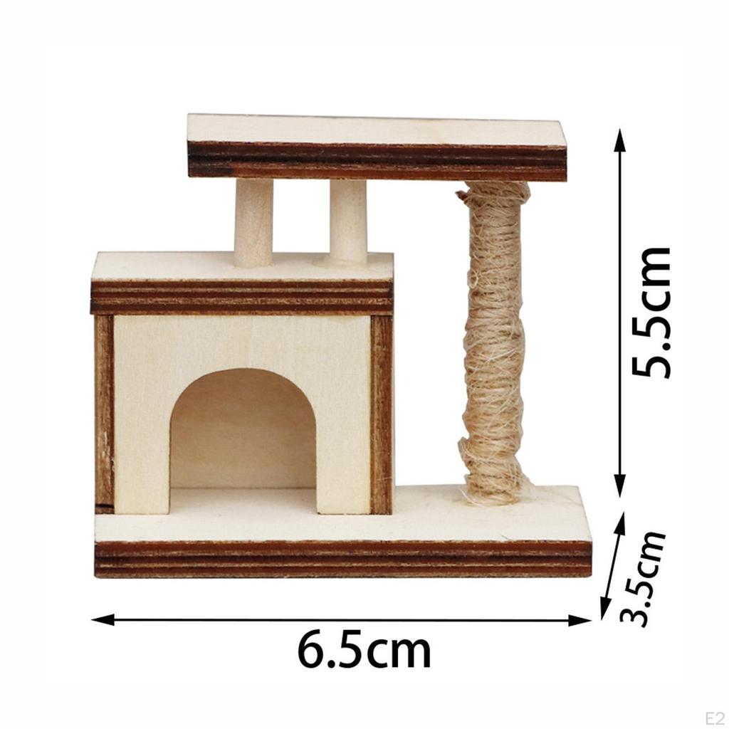 1/12 Dollhouse Cat Climbing Frame Pet Center Model Diorama Scenery Realistic Craft Room
