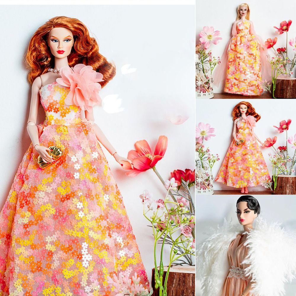 Luxury Pink Lace Dresses Doll Dresses Clothes Suit for 1/6 BJD 30cm Supermodel Dolls