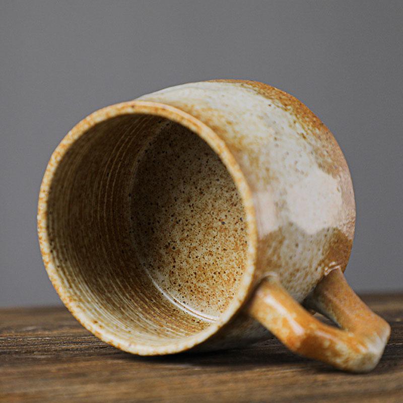 300ml European Style Stoneware Coffee Mug With Saucer Retro Tea Cup Afternoon Tea Set for Women Mom