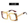 Women's Large Frame Square Sunglasses with Chain Temples