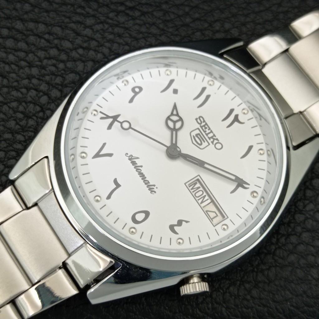 JAPAN VINTAGE REFURBISHED SEIKO 5 AUTOMATIC MENS WHITE DIAL WATCH a446170-1