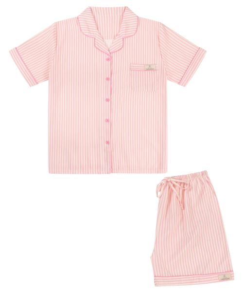 [Pink Zone] Rose Quartz Short Sleeve Collar Pajama Set [Shipped from Korea] 100% Authentic