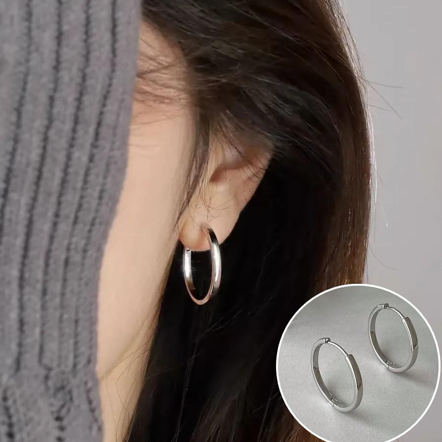 Sterling Silver Black Agate Earring for Women Geometry Water Droplets Versatile Design Gift Jewelry Dropshipping