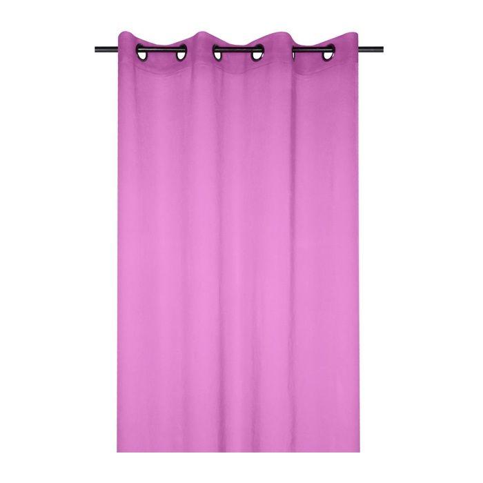 Voilage - Mona - 135 x 260 cm - Rose fuchsia - Œillets métalliques