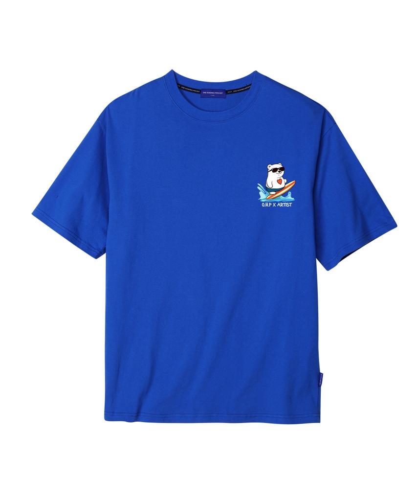 OHP Ohpxharmonia Heart Polar Bear Semi-Oversized Short Sleeve T-Shirt P (Type B)
