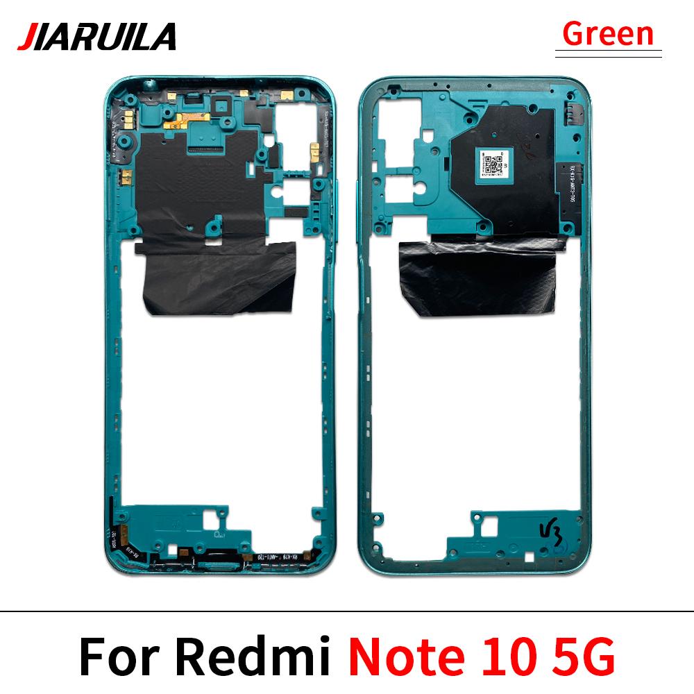 Tested For Xiaomi Redmi Note 10S 10 4G 5G Housing Middle Frame Case Middle Frame Bezel Plate Replacement Parts With Side Key