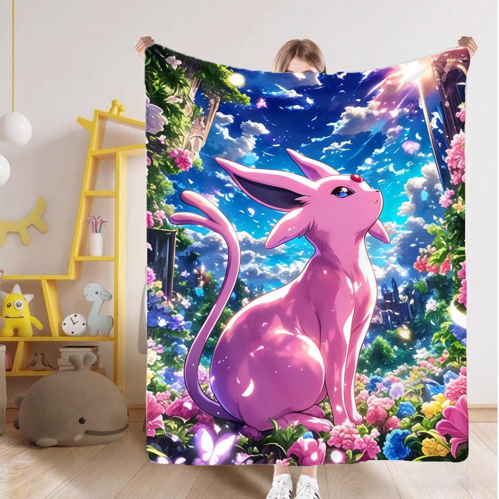 Kawaii E-Eevees Sofas Blankets and Bedspreads Anime Blanket for Bed Camping New Year Furry Bedspread the Home Decoration Sofa