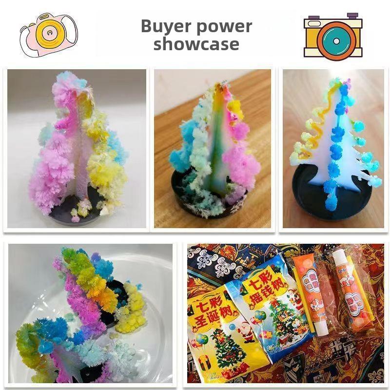 Magic Crystal Christmas Tree Science Experiment Toy For Kids Watering Snowflake Paper Tree Blooming Gift