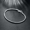 New 925 Sterling Silver 3mm Snake Chain Basis Bracelet for Woman Charm Wedding Engagement Fashion Party Jewelry Gift