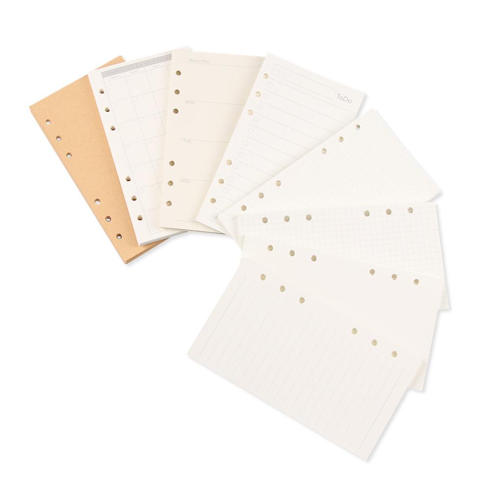 45 Sheets A5 A6 Loose Leaf Notebook Refill Paper Planner Inner Page Point Square Blank Plan Kraft Paper Inner Page Stationery