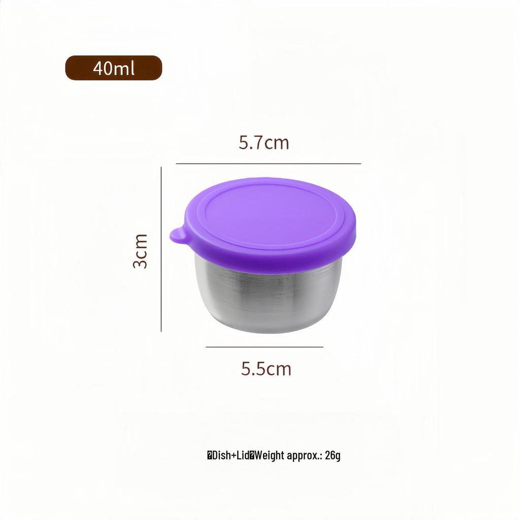 Portable Stainless Steel Sauce Cup with Leak-Proof Silicone Lid - Ideal for Outdoor Salads