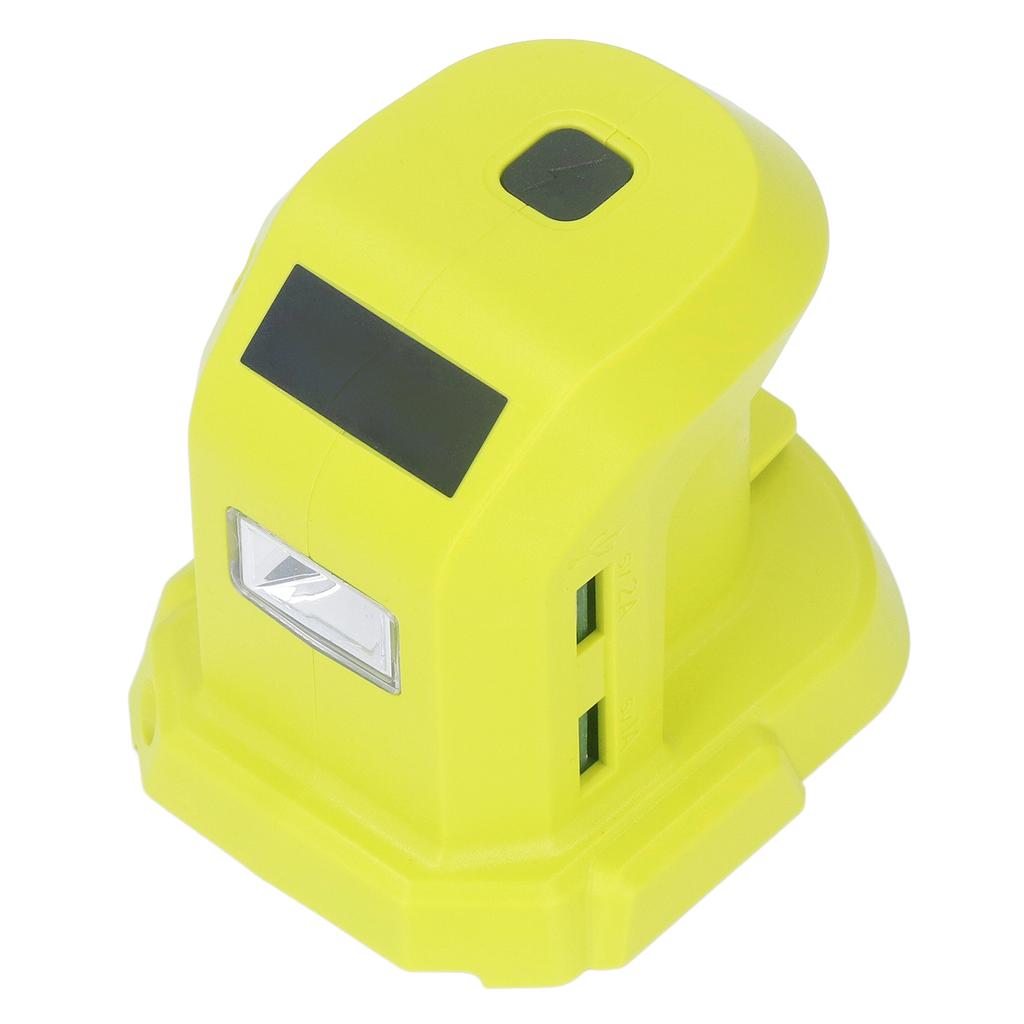 Battery Adapter Dual USB Ports Lithium Ion Battery Adapter Converter with LED Lights 18V 14.4V