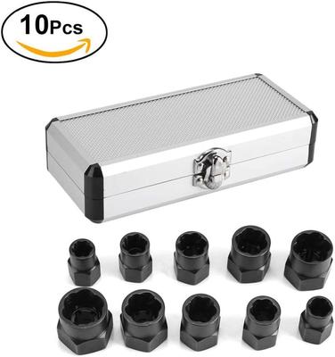 New 10 Pieces Bolt and Nut Remover Kit, Screw Bolt Extractor Set, Nut Remover Tool with Aluminum Storage Case