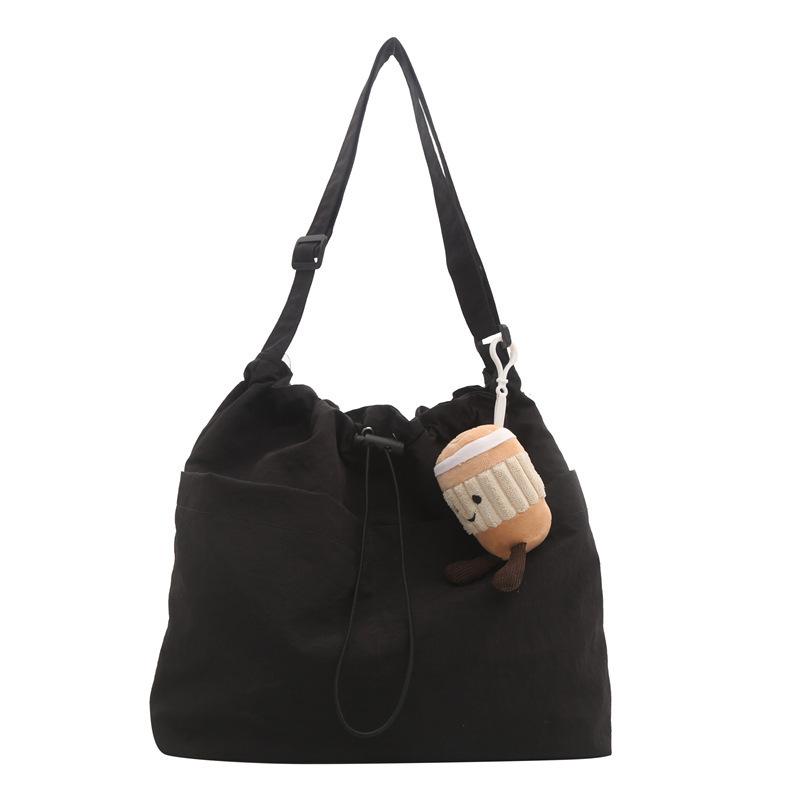 Casual Women's Large Capacity Crossbody Tote Bag with Zipper & Drawstring for Commuting & Sports