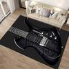 Black Electric Guitar Design Rug - Non-slip rug suitable for living room and bedroom sofas