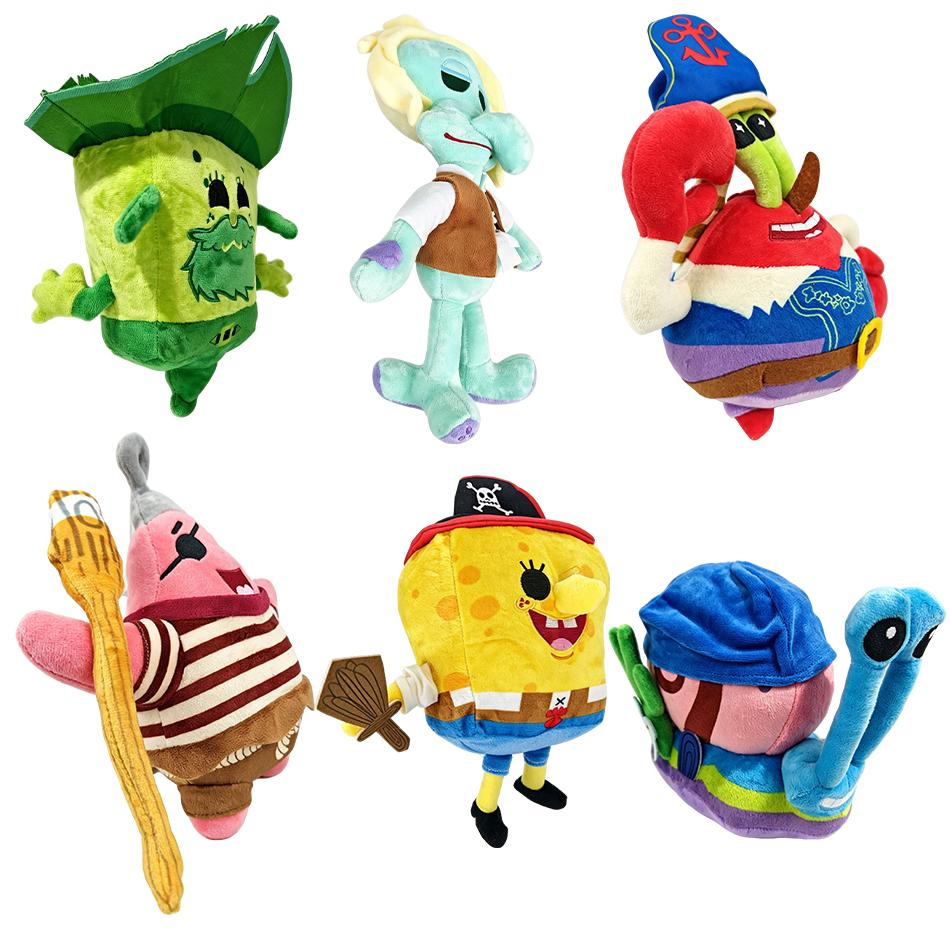 Classic Anime Plushie Doll S-pong-e-bob Squarepants Patrick Star Squidward Eugene Krabs Gary Kawaii Cartoon Stuffed Plush Toy