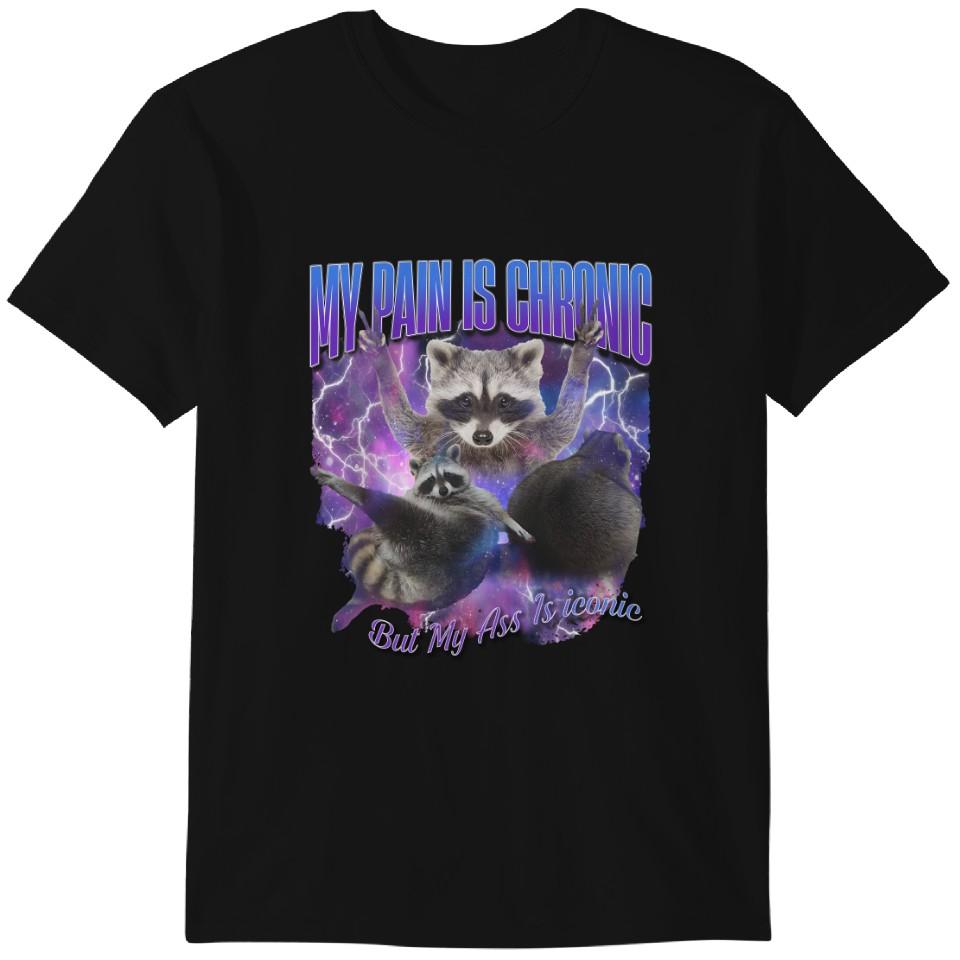 My Pain Is Chronic Vintage Bootleg Tshirt, Funny Racoon Shirt, 90s Retro Racoon Tee Classic T-shirt XL