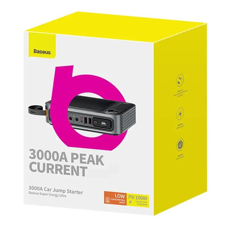 Powerbank / Rozrusznik Baseus Super Energy Ultra Car Jump Starter, 3000A (Czarny)