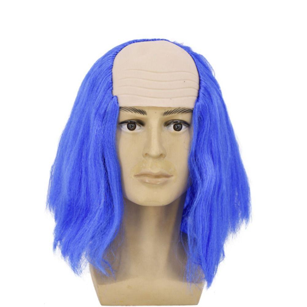 Props Old Man Bald Wig Colored Halloween Balding Wig Funny Bald Wig Masquerade Show