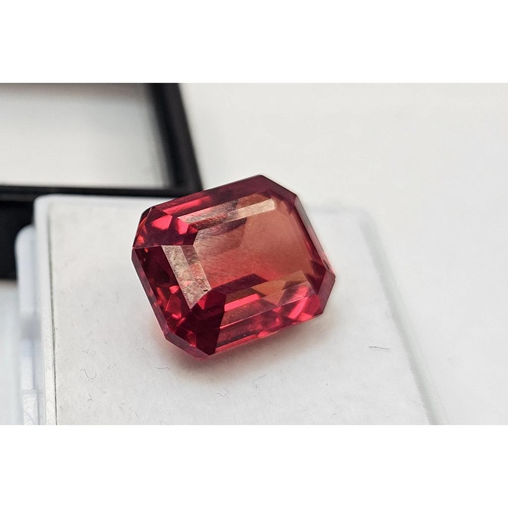 14-15 Ct Natural Padparadscha Sapphire Emerald Cut Fabulous Certified Gemstone