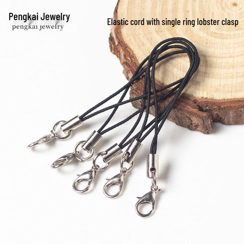 Elastic DIY Jewelry & Phone Lanyard with Lobster Clasp & Metal Tube