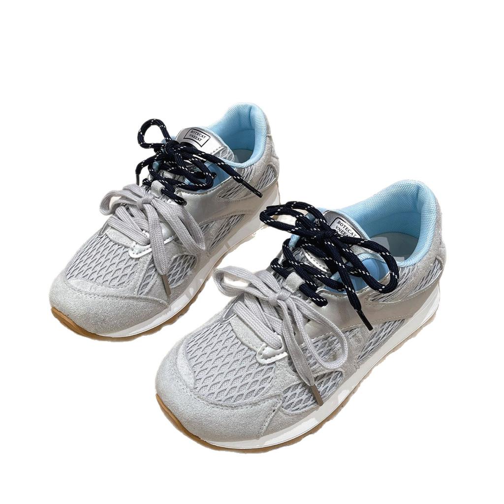 [Youshilai] Korean version of color matching mesh German training shoes for women's 2025 autumn new leisure sports lace-up single shoes for women