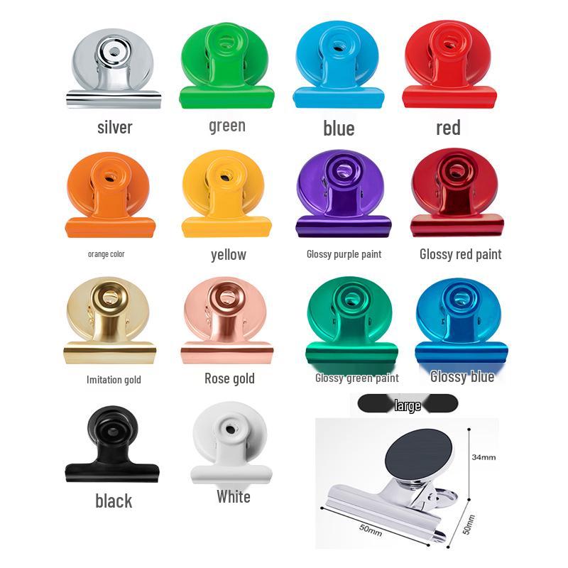 

31mm Round Magnetic Clip – Strong, Colorful Refrigerator and Shelf Magnet Clips Black