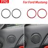 Real Carbon Fiber Door Speaker Ring Panel Trim Cover Car Interior Decoration For Ford Mustang GT 2015- Accessories Sticker