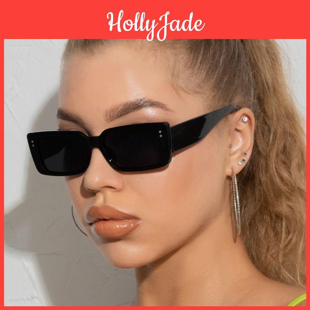 Hip Frame Sunglasses Fashion Rectangle Hop Vintage Designer Black Shades Small Frame Glasses Luxury For Men Women Uv400