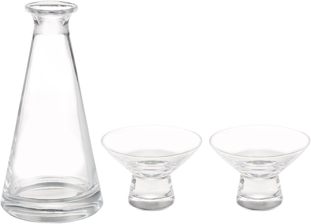 Hirota Glass Sake Bottle and Sake Cup Set Edo Glass EDO-17