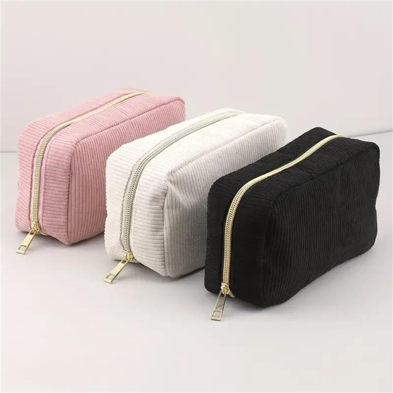 Large Corduroy Pencil Case High Capacity Pen Pouches Travel Makeup Bag Pen Organizers Storage Bag for Student Women Girl