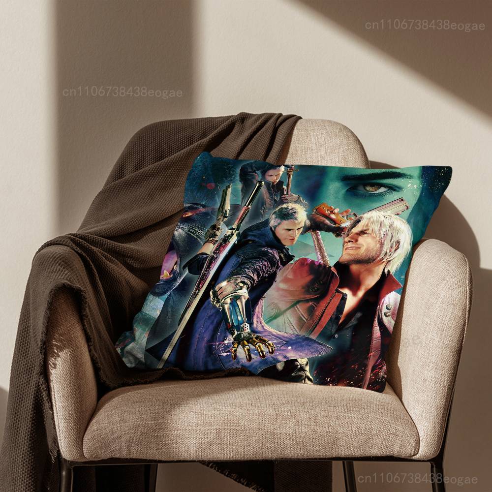 Крутая наволочка для подушки с персонажами V-Vergil и D-Dante из игры. Чехол для подушки на диван в комнату. Подходит для украшения спальни и защиты 30cmx30cm
