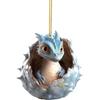 2D Dragon Baby Egg Ornament Cartoon Acrylic Dragon Pendant Christmas Dragon Pendant  Christmas