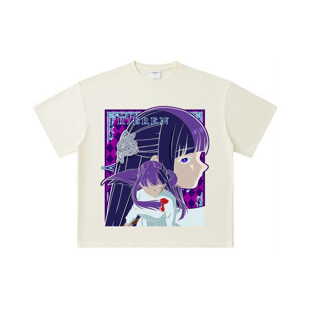 260 GSM Doppelgarn 32 Zähl Garn 100% Baumwolle Frieren V6 Fern Print Unisex Schweres Baumwoll T-Shirt