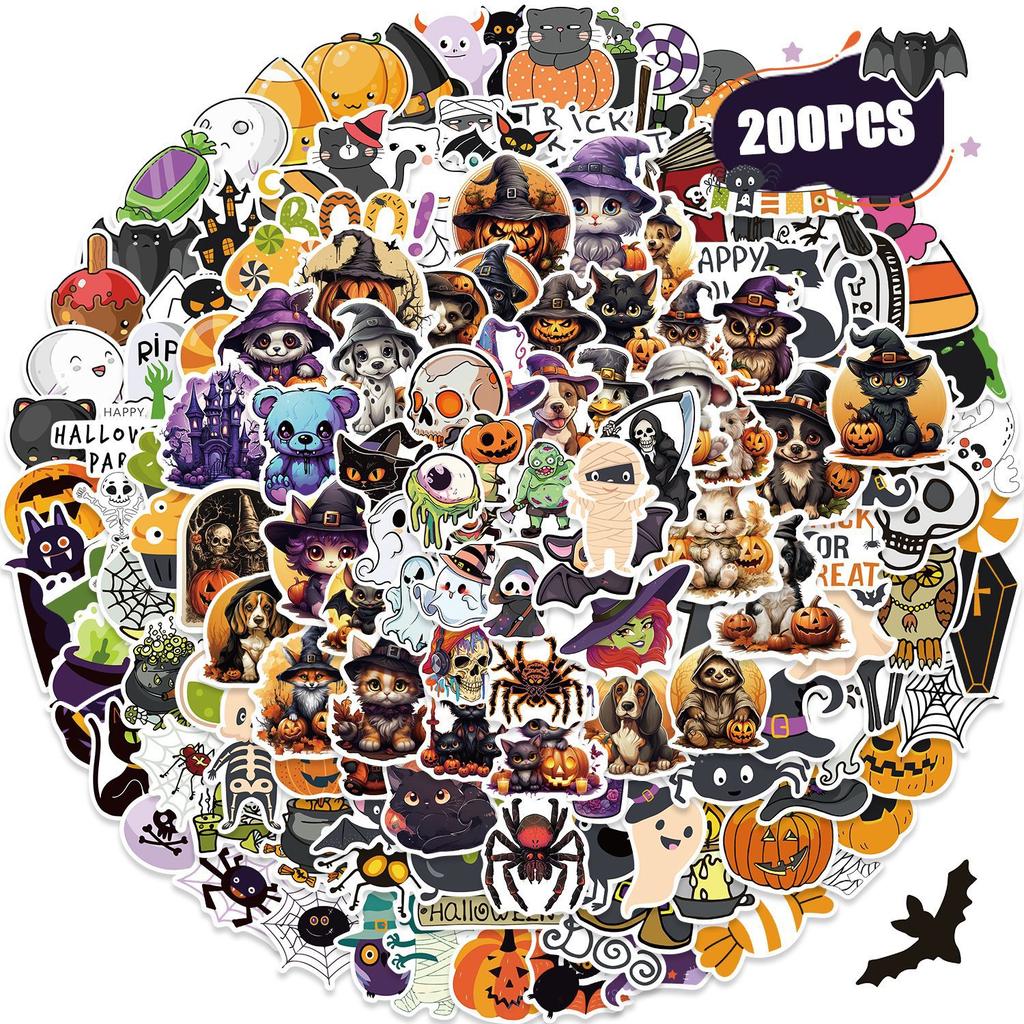 200 Popularnych Naklejek Graffiti na Imprezę Halloweenową Walizka Gitara Bez Kleju Wodoodporne Naklejki