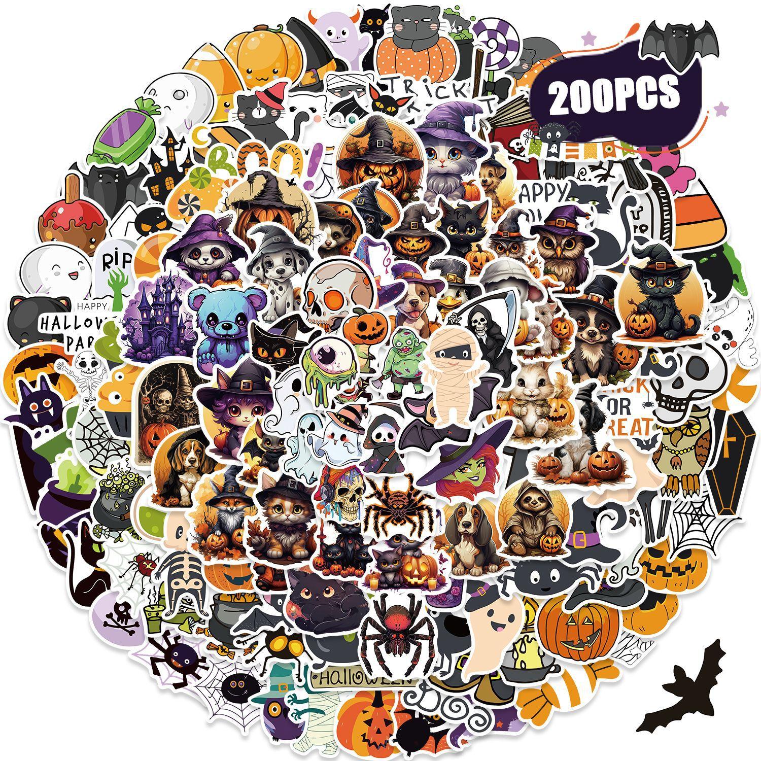 

200 Popular Halloween Party Graffiti Stickers Suitcase Guitar Without Glue Waterproof Stickers