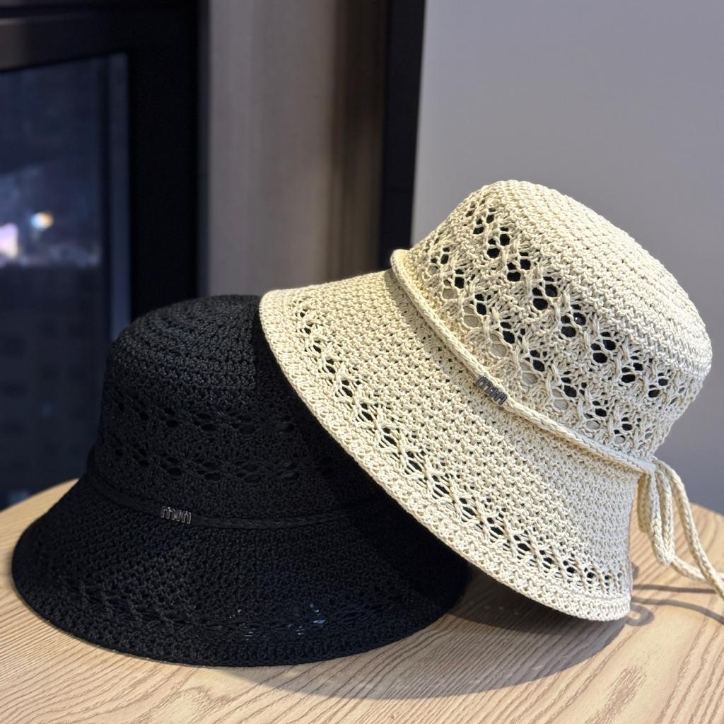 Summer hollow breathable fisherman's hat children show their faces small casual plain top hat curled edge shading sun protection