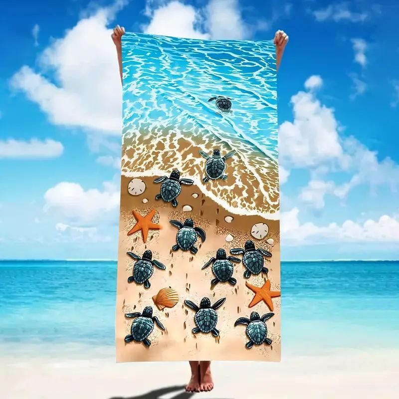 Microfiber Beach Towel Digital Printing Quick-Drying Double-Sided Velvet Class A Large Bath Towel Plus Towel