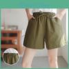 Elastic High Women Shorts Summer Waist Loose Drawstring Casual Sport Above Knee Length Pockets Jogging Homewear Casual Short Pants Pajama Shorts