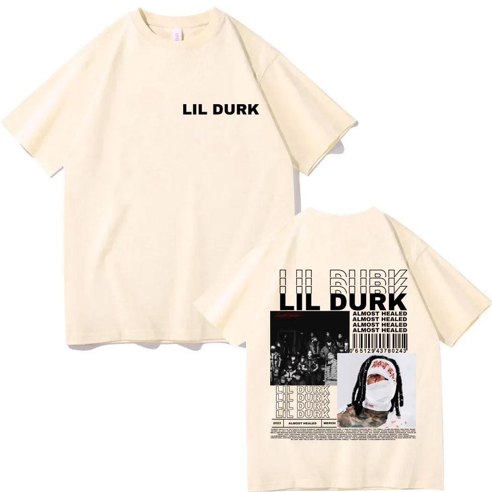 Rapper Lil Durk Music Album Poster Graphic T Shirts Male Hip Hop Vintage Short Sleeve Tshirt Fashion Casual Oversized Tshirts