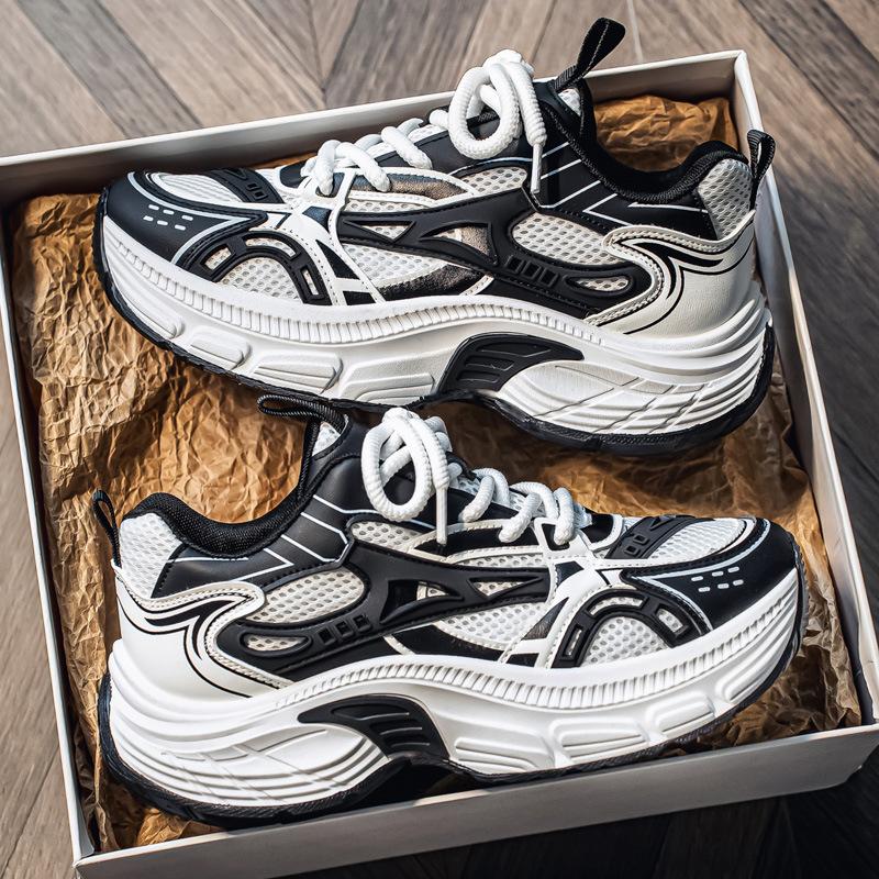 Ins Dad Shoes Mesh Breathable Sneakers High-soled Casual Running Men's Shoes Platform Rocking Shoes Men's