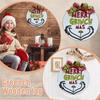 Christmas Welcome Door Sign Green Wooden Wreath for Front Door Wall Porch Indoor Outdoor Decor Party Decorations
