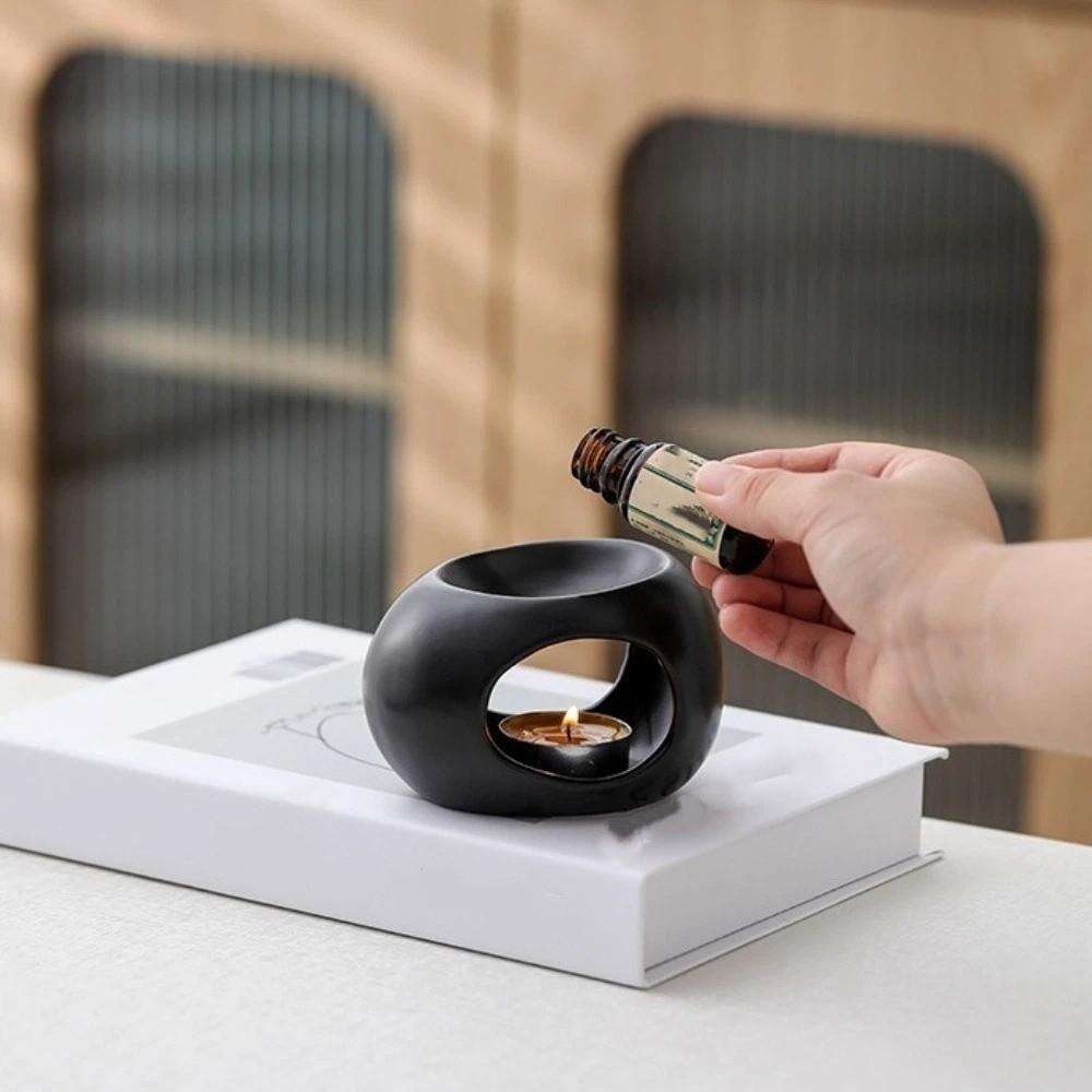 Minimalist Essential Oil Burner Ceramic Aromatherapy Burner Candle Heating Holder  Yoga Studio