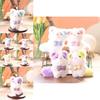 Cute Animal Plush Doll With Checkered Bow Decoration For Bags And Keys