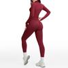 Damen Racerback Geripptes Yoga-Set: Nahtlose Taillenformende & Hüfthebende Fitnessbekleidung