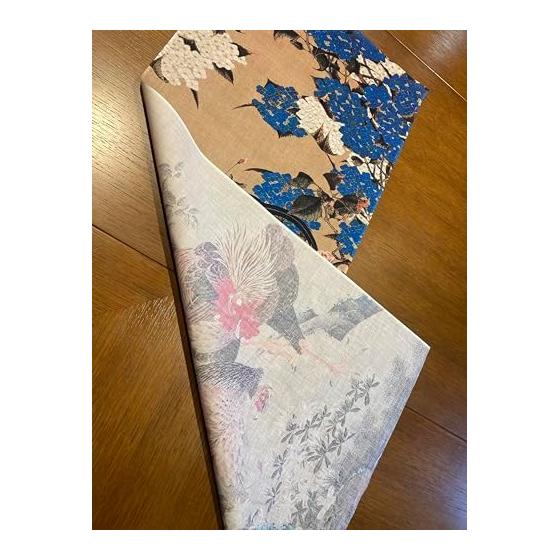 Tenugui Towel - "Ajisai Soukei Zu" by Ito Jakuchu, 100% Cotton, Tokka Fabric, Japan